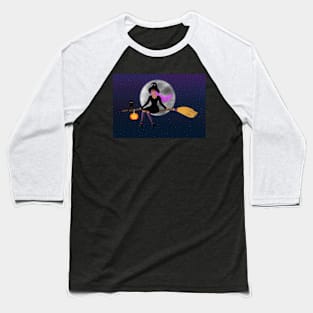 Witch On a broom Baseball T-Shirt